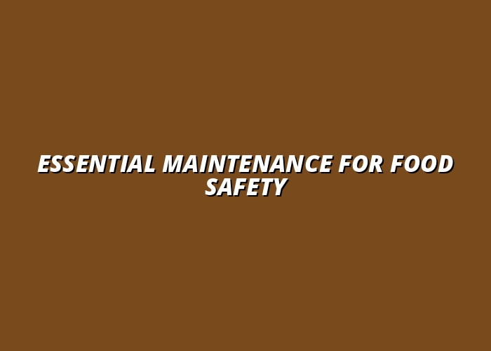 Facility Maintenance for Food Service Facilities: Health and Safety Must-Haves