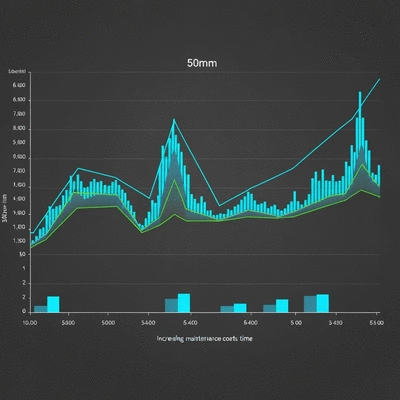 Detailed graph showing increasing maintenance costs over time due to neglect, clean image